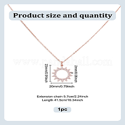 1 x Halskette mit Sonnenanhänger aus Messing mit Kristall-Strass für Damen&nbsp;NJEW-LP0009-57