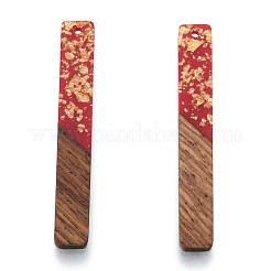 Gros pendentifs en résine opaque et bois de noyer&nbsp;RESI-N025-034-E04