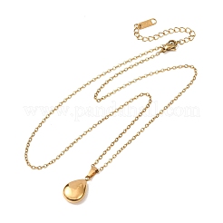 Colliers à pendentif en forme de larme en acier inoxydable 304 avec chaîne câble pour hommes et femmes&nbsp;NJEW-K308-02B-G
