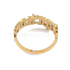 Ionenplattierung (IP) 304 Edelstahl Konstellation offener Manschettenring für Frauen&nbsp;RJEW-C097-01G-04