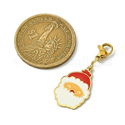 6 stücke 6 arten weihnachten thema 316 chirurgische edelstahl emaille anhänger dekorationen&nbsp;HJEW-UN0001-11