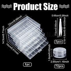 1 scatola portaoggetti in plastica multi-scomparto per nail art&nbsp;AJEW-WA0005-07