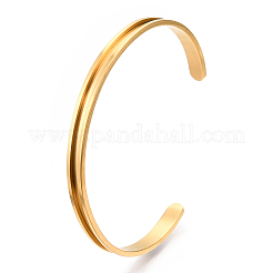 C-förmige geriffelte Manschettenarmbänder aus 201 Edelstahl&nbsp;STAS-WH0047-67G