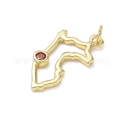 Pendentifs en laiton sertis de micro-pavés de zircon cubique orange foncé&nbsp;KK-CBA56EF-10G