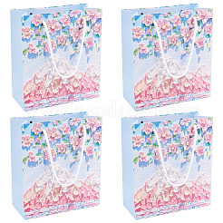 Sacs cadeaux rectangulaires en papier avec fleurs&nbsp;ABAG-TA0001-29C