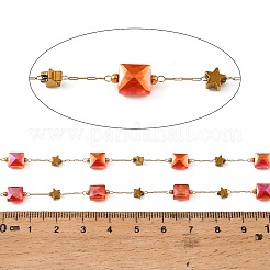 Handgefertigte Glasperlen-Gliederketten aus Edelstahl 304&nbsp;GL-CBA98C2-04G