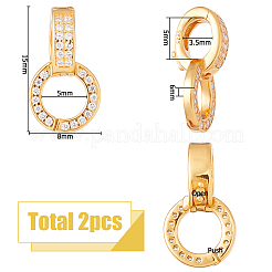 2 fermoir torsadé en argent sterling avec zircone cubique transparente&nbsp;STER-HS0001-22B-G