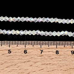 Ab color plateado cuentas de perlas de vidrio transparente&nbsp;GLAA-G127-01I