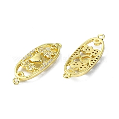 Placage de crémaillère en laiton micro pavé pendentifs en zircone cubique claire&nbsp;KK-R157-02G