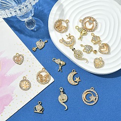 10 Stile Legierung Kristall Strass Anhänger&nbsp;FIND-YW0005-21