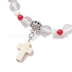 2 bracciale con ciondolo a croce in turchese sintetico&nbsp;BJEW-JB12190