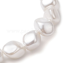 Galvanisierte Nuggets-Muschelperlen-Stretcharmbänder für Damen&nbsp;BJEW-JB10710