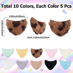 50 Stück 10 Farben Plüsch-Katzenohren&nbsp;FIND-SC0020-29