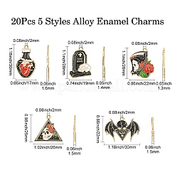 20pcs 5 Arten Halloween-Legierungs-Emaille-Anhänger&nbsp;FIND-CJ0002-40
