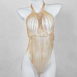 Collier à pampilles en alliage de cristal strass bijoux chaînes de corps sexy&nbsp;WGE5461-01