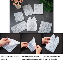 6 Stück DIY Geometrie Ohrringe Silikon Harz Gussformen&nbsp;DIY-CD0001-27