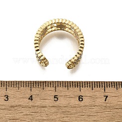 Mikropavé-Manschettenringe aus klarem Zirkonia aus Messing für Damen&nbsp;RJEW-G347-11GP