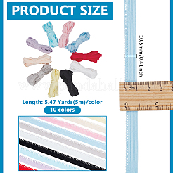 50 m flache elastische Polyesterschnur in zwei Farben mit Spitzenrand&nbsp;OCOR-BC0009-38