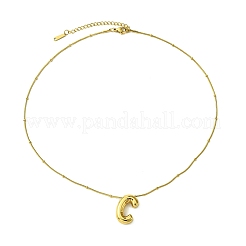 Collier pendentif lettre initiale en acier inoxydable 304 avec placage ionique (IP)&nbsp;NJEW-R265-05G-C