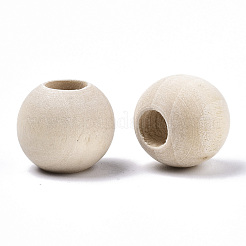 Cuentas de madera natural sin terminar&nbsp;X-WOOD-Q038-15mm