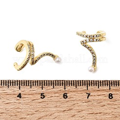 Messing Micro Pave klare Zirkonia Manschette Ohrringe&nbsp;EJEW-C186-06G