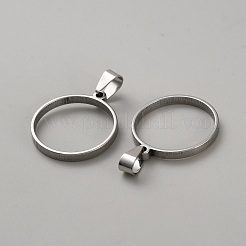 Cabochon-Fassungen für Anhänger mit offener Rückseite aus Edelstahl&nbsp;STAS-WH0033-58P