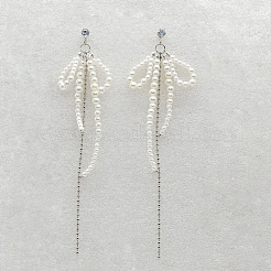 Elegante Ohrstecker aus Zinklegierung mit Schleife und Quaste&nbsp;CF4746