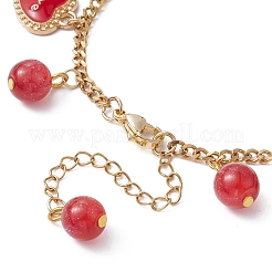 Charm-Armband aus Legierung zum Valentinstag mit Emaille und Harz&nbsp;BJEW-JB09565-01
