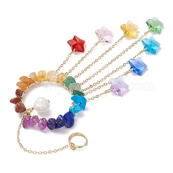 Décorations pendentif étoile en verre&nbsp;HJEW-JM01246-01