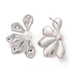Messing-Blumen-Ohrstecker&nbsp;EJEW-R016-05P