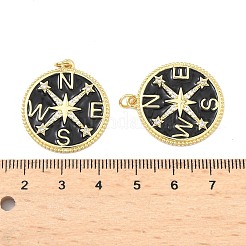 Pendentifs en laiton micro pavés et émaillés en zircone cubique transparent écologiques&nbsp;ZIRC-C024-01G-01-1