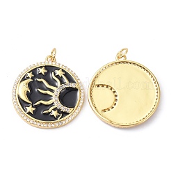 Pendentifs en émail de zircon cubique clair en laiton&nbsp;ZIRC-C024-29G