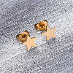 Ionenplattierung (IP) 304 Edelstahl Ohrstecker&nbsp;X-EJEW-P045-05G