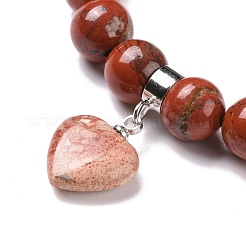 Braccialetti di fascino perline naturali di diaspro&nbsp;BJEW-K164-B04