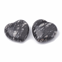 Piedra de seda negra natural/piedras de amor de corazón netstone&nbsp;G-S330-13B