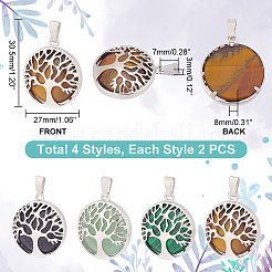 8 Stück 4 Stile natürliche und synthetische gemischte Edelsteinanhänger&nbsp;G-PH0002-39P