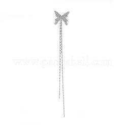 Asymmetrischer Ohrstecker aus Messing mit Mikropavé&nbsp;KK-S356-775