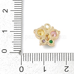 Pendentifs avec zircon cubiques à micro-pavés en laiton&nbsp;KK-Z094-16G-01