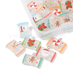 24 pièces 6 couleurs thème de noël transparent résine imitation pendentifs alimentaires&nbsp;RESI-FS0001-42