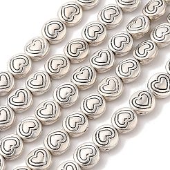 Tibetische style flach rund mit Herz Legierungskorn-Stränge&nbsp;TIBEB-O007-12-NR