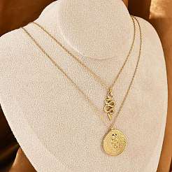 Collares apilables de doble capa de acero inoxidable 304&nbsp;NJEW-S435-03G-B