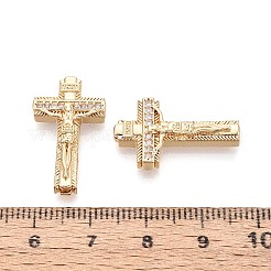 Religione ottone micro pavé perline di zirconia cubica trasparente&nbsp;KK-T080-90G