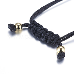 Bracelets de perles tressés en laiton réglables&nbsp;BJEW-F282-27G-RS