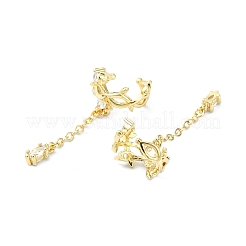 Pendiente de puño de circonita cúbica micro pavé de latón chapado en estante&nbsp;EJEW-C086-08G