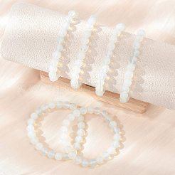 Bracelets élastiques en perles opalite&nbsp;X-BJEW-F203-01