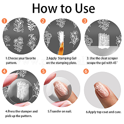 Plantillas de arte de uñas diy de acero inoxidable&nbsp;MRMJ-WH0092-087