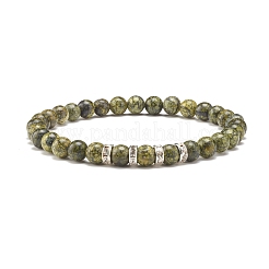 Bracciale elasticizzato con perline rotonde con pietre preziose da donna&nbsp;BJEW-JB07713