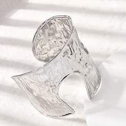 Bracciali aperti in acciaio inossidabile 304 martellato&nbsp;BJEW-K264-04P