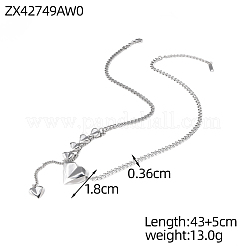 Collane con ciondolo in acciaio inossidabile 304 a forma di cuore&nbsp;NJEW-OY002-62P