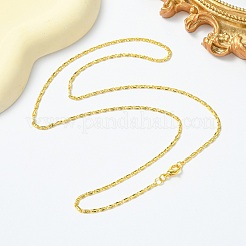 Collares de cadena de eslabones ovalados de latón con revestimiento de rejilla de 1.5 mm para mujeres y hombres&nbsp;MAK-L044-25G